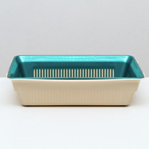 Туалет глубокий с сеткой 36×25×9 см, бирюзовый/бежевый