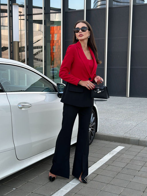 Костюм AURA 9226-176 черный+красный  фото 2