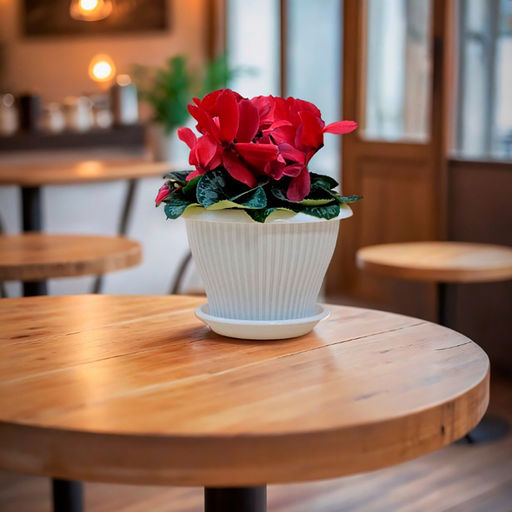 Горшок для цветов пластмассовый "Гамма плюс" 1,6л, д17см, h12,5см, белый (Россия)