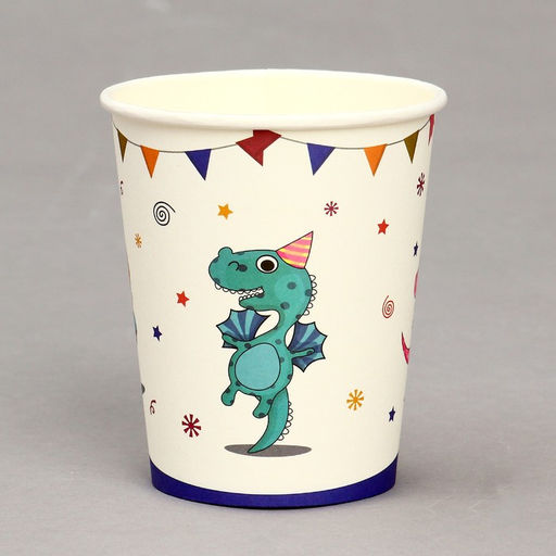 Стакан бумажный Счастливые динозаврики, в наборе 6 шт. - Страна карнавалия фото 2