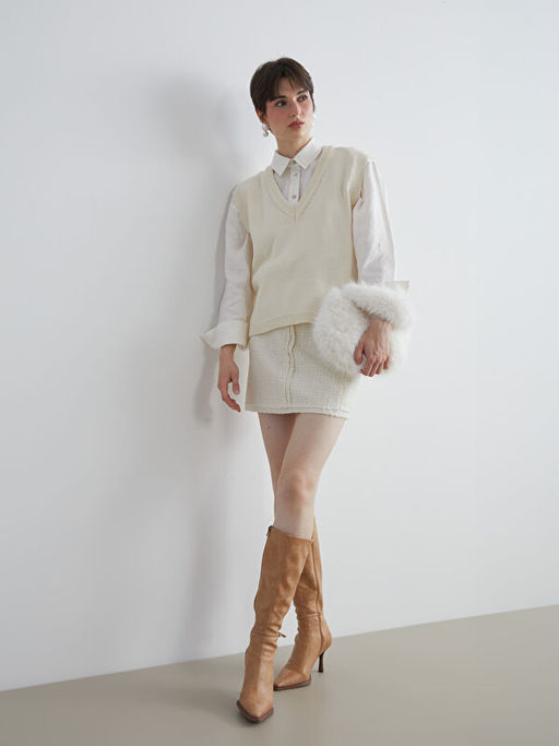 V Yaka Kad?n Triko S?veter