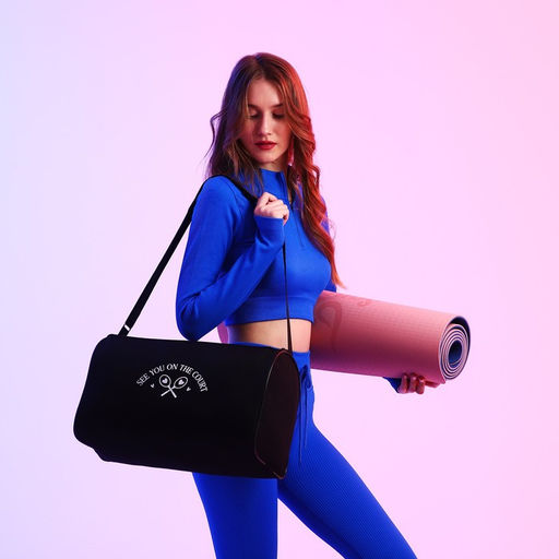 Сумка спорт Увидимся на корте, 40*24*21, отд на молнии, черный - Nazamok фото 3