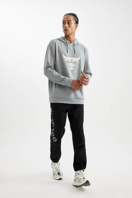 DeFactoFit Прямые спортивные штаны для бега с карманами и карманами NBA Chicago Bulls  фото 3