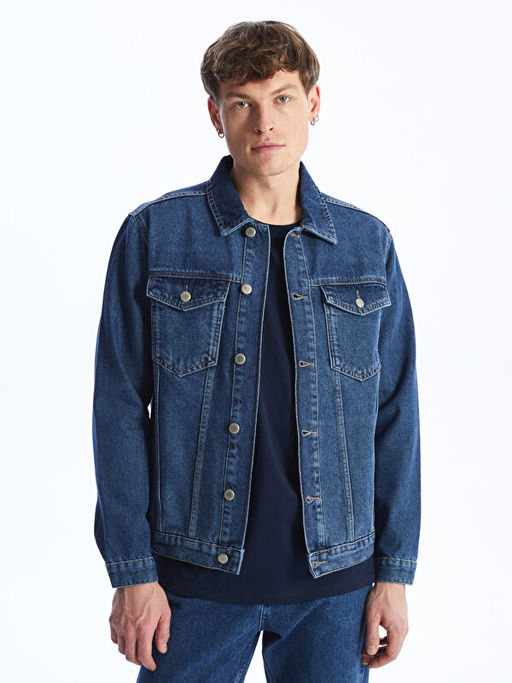Standart Kal?p Erkek Jean Ceket