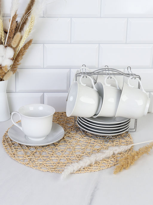 Чайный набор 12 предметов 350 мл на металл подставке / VR-6405 / - ГалеонТрейд фото 4