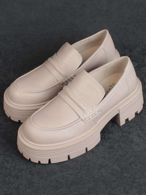 03-C1815-2 BEIGE Лоферы женские (натуральная кожа) - Фабричный китай фото 5