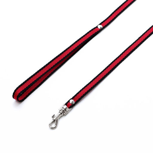 Поводок капроновый, 1,6 м х 1 см, красно-чёрный - Пижон фото 2