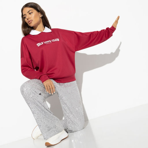 Свитшот свободного кроя с воротничком Модный сдвиг - Charutti фото 2