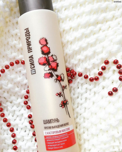 Сила природы Шампунь с касторовым маслом против выпадения волос 400мл