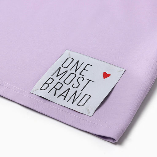 Футболка оверсайз с нашивкой женская MINAKU: One Most Brand, сиреневая, размер 48