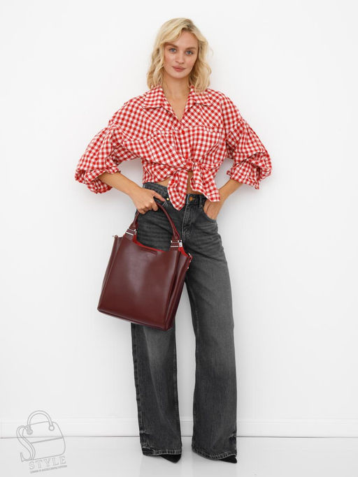 Сумка женская кожаная 1013M wine red Polina&Eiterou  в Новосибирске
