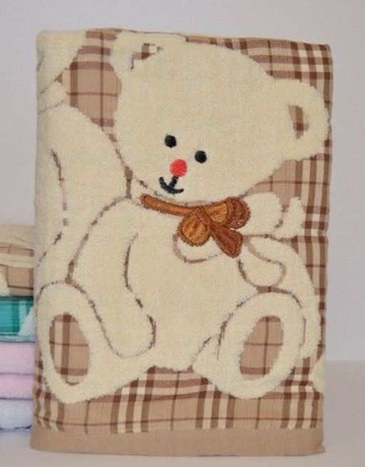 Махровое полотенце Плюшевые мишки- БЕЖЕВЫЙ 70*140 см. хлопок 100% - Лен поволжья фото 2