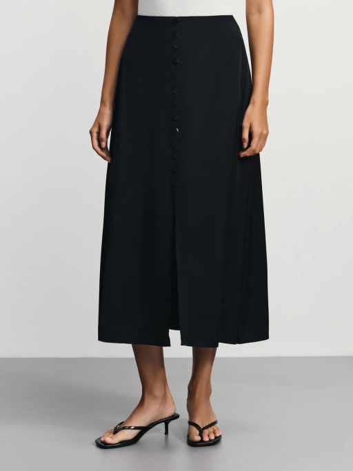 Юбка миди на декоративных пуговицах / Zarina фото 3