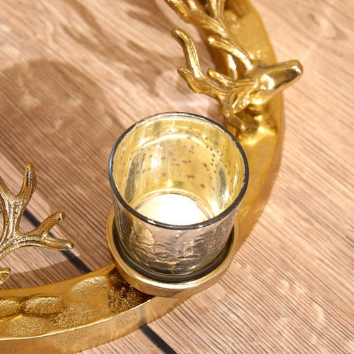 Подсвечник на 4 свечи «Рожки», 30×30×10 см, алюминий