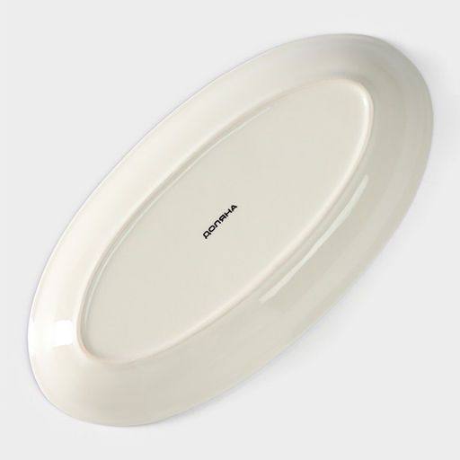 Блюдо овальное Доляна «Лимон», 28×14.5 см, цвет белый