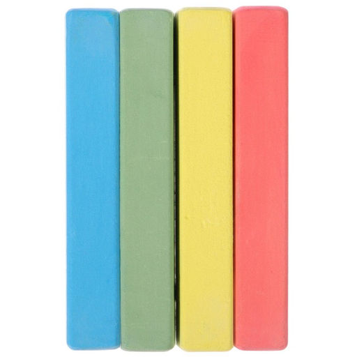 Цена за 8 шт. Мелки цветные школьные, набор 4 шт. «Тачки», прямоугольные