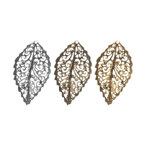 Zlatka Филигранные элементы FDP-009 3.1 см лист 4 шт под античную бронзу  фото 4