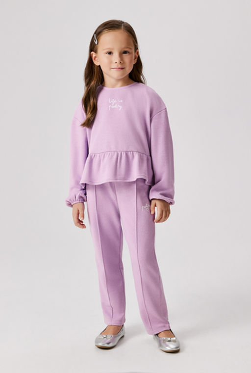 ACOOLA / Комплект детский для девочек ((1)джемпер и (2)брюки) Masindi_set лавандовый  фото 7