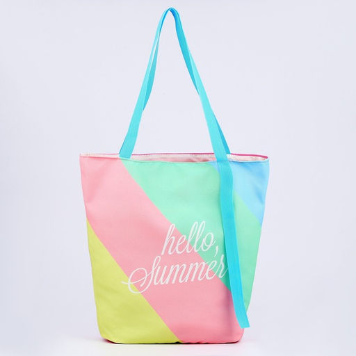 Сумка женская пляжная Hello summer, 39×32 см, розовая