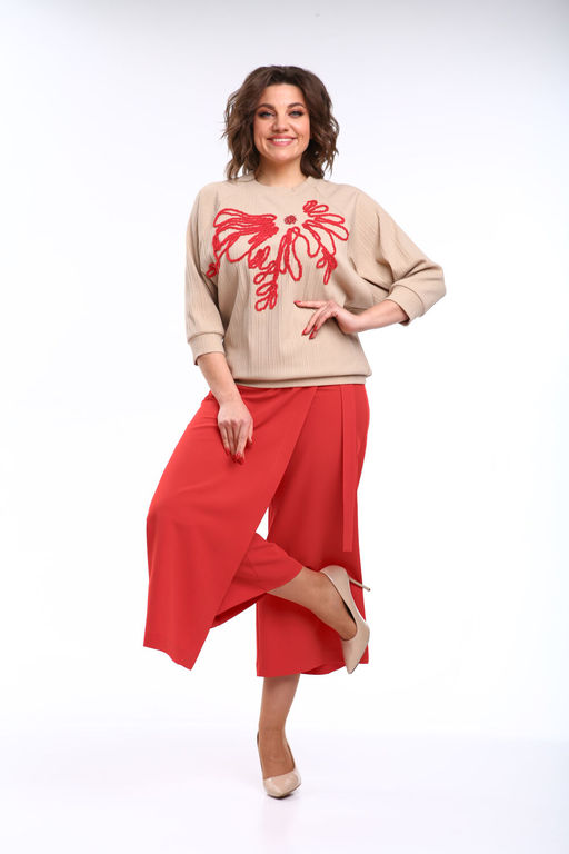 Костюм Michel Chic 1406 бежевый, красный  фото 6