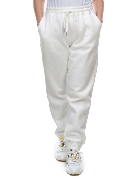 M049 WHITE Брюки спортивные женские на флисе (100% хлопок) 7986 - Фабричный китай фото 2
