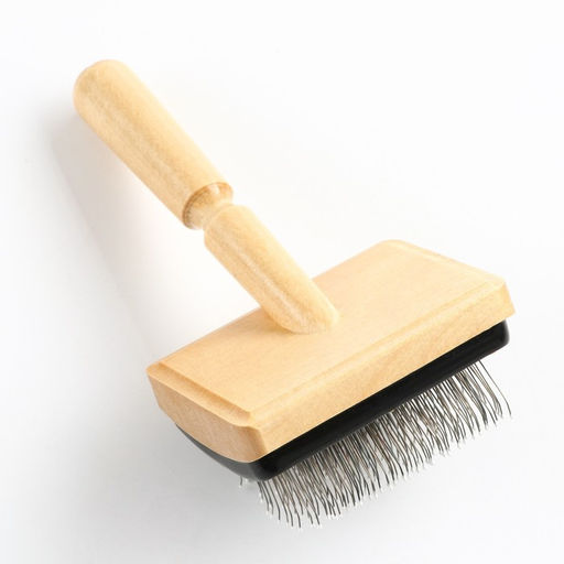 Щётка - пуходёрка деревянная Премиум с каплями, для длинношерстных животных, основание 80 х 60 мм - Пижон фото 2