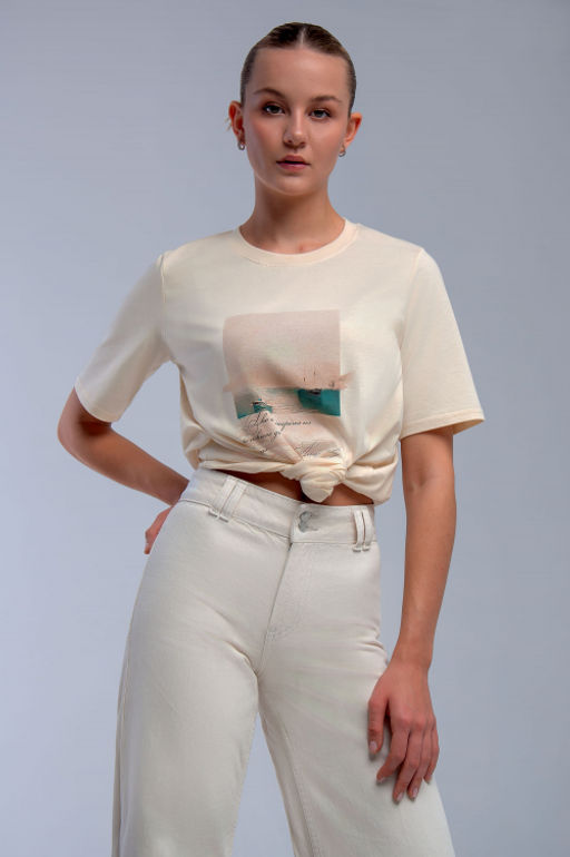 Арт. 31139 Футболка женская 44-52 (5 шт) Цвет:светло-бежевый - Калинка фото 13