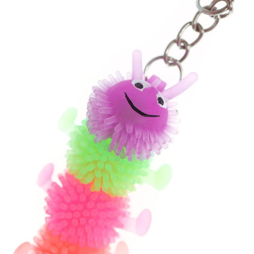 Цена за 12 шт. Брелок-ёжка детский «Сороконожка», резиновый, цвета МИКС