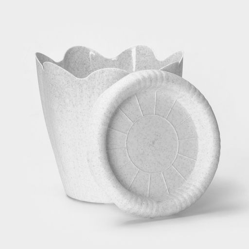 Горшок для цветов с поддоном «Эдельвейс», 3 л, d=20 см, h=18.2 см, мраморный