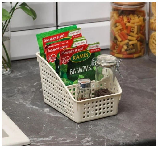 Органайзер Лофт с перегородками широкий 180х135х120мм (слоновая кость) 672026 Виолет  фото 2