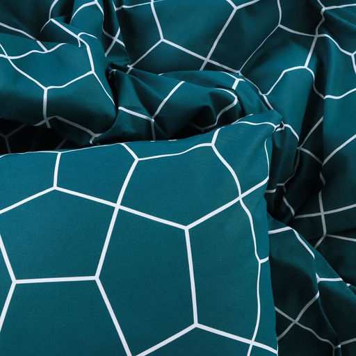 Постельное бельё Этель 2 сп Emerald hexagon 175*215 см, 200*220 см, 70*70 см-2 шт, бязь 125 г/м2, хл 100%  фото 3