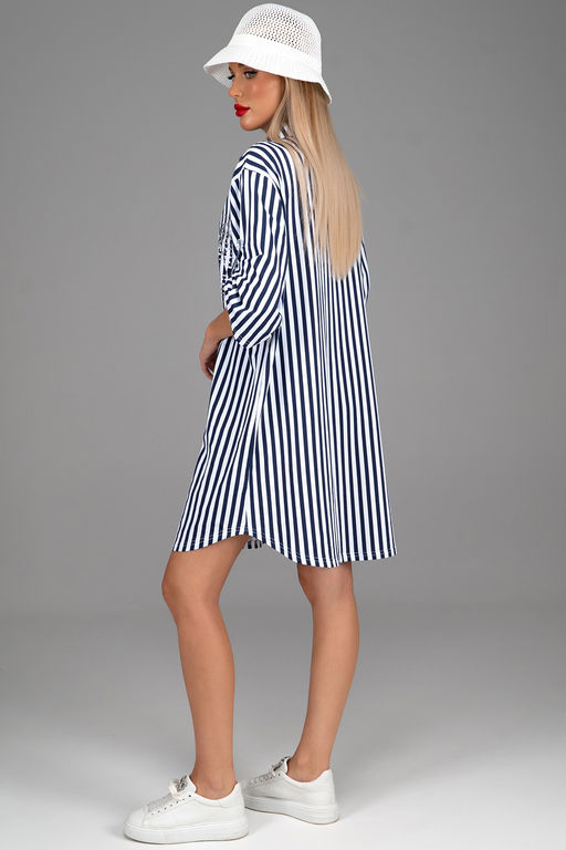 Платье  рубашка Молли (крупная полоска) - Эльза фото 15