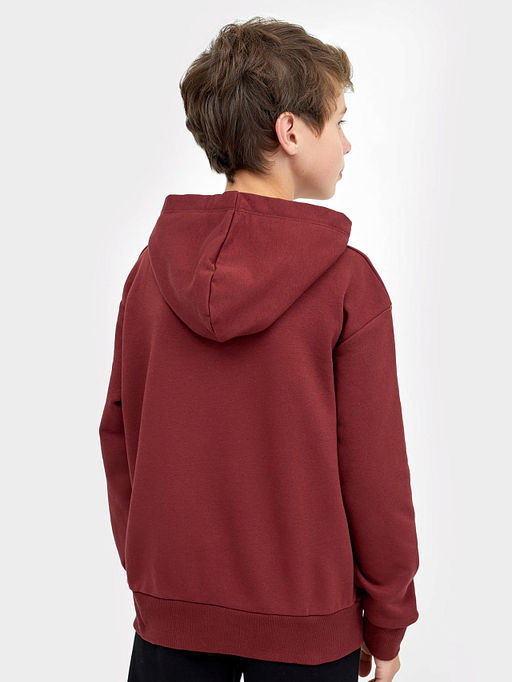 Стильное свободное худи пыльно-бордового цвета для мальчиков - Mark formelle фото 2