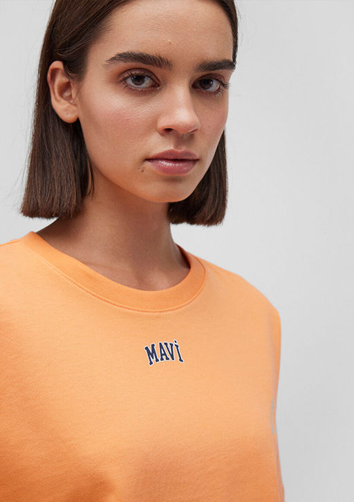 Mavi Logo Bask?l? Turuncu Crop Tisort  фото 5