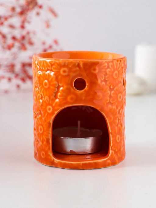Аромалампа для эфирных масел Ромашки, керамика, оранжевая, 6.7?6.7?7.5 см - Simaland фото 3