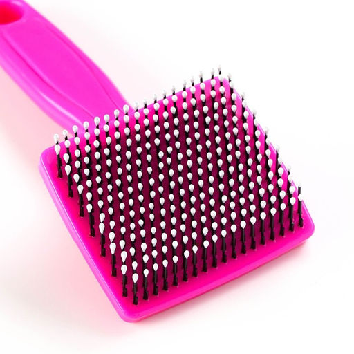 Пуходерка пластиковая мягкая с закругленными зубьями, малая, 6 х 13,5 см, розовая - Пижон фото 3