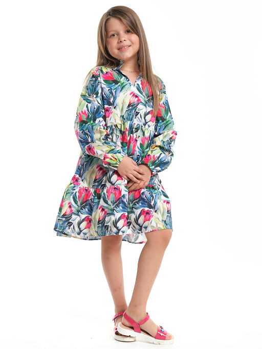 Платье нарядное хлопковое UD 7933 цветы Протея - Mini maxi фото 4