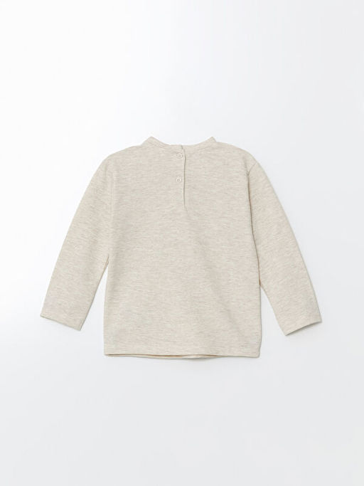 Bisiklet Yaka Uzun Kollu Bask?l? K?z Bebek Sweatshirt - Waikiki фото 3