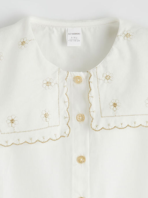 ?i?ek Nak??l? K?z ?ocuk Poplin G?mlek