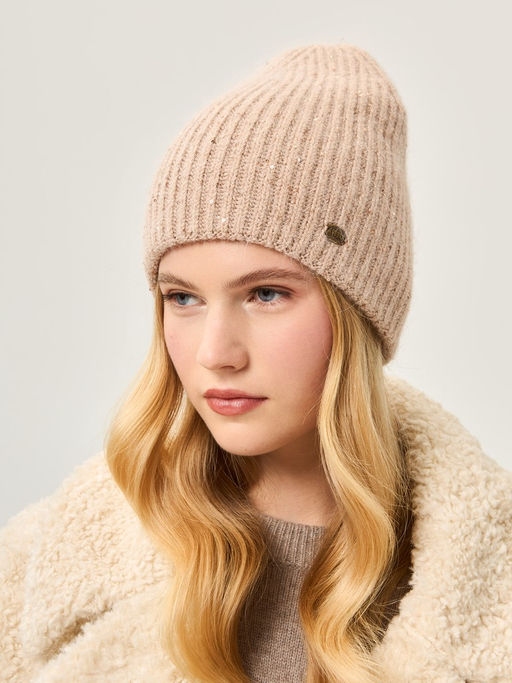 Шапка жен. анг+нейл+люр LB-N88064 d.beige
