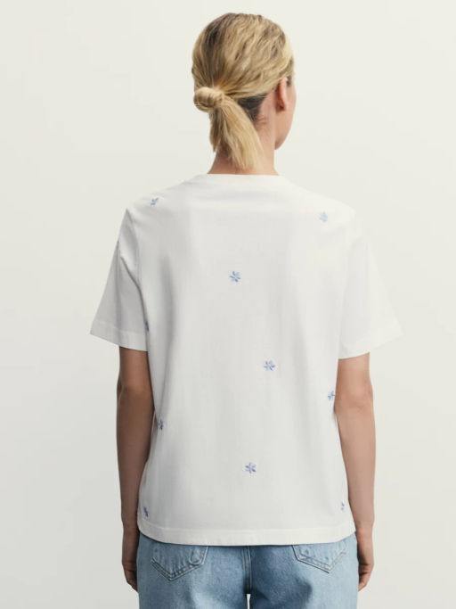 Футболка из хлопка с вышивкой / Zarina фото 12