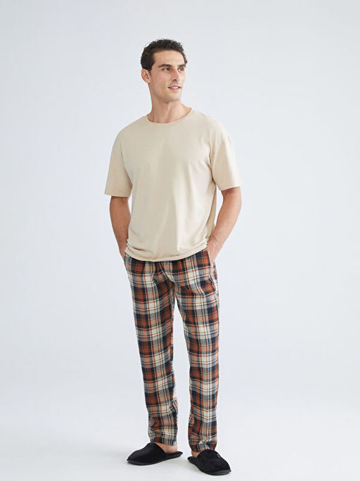 Standart Kal?p Ekose Erkek Pijama Alt