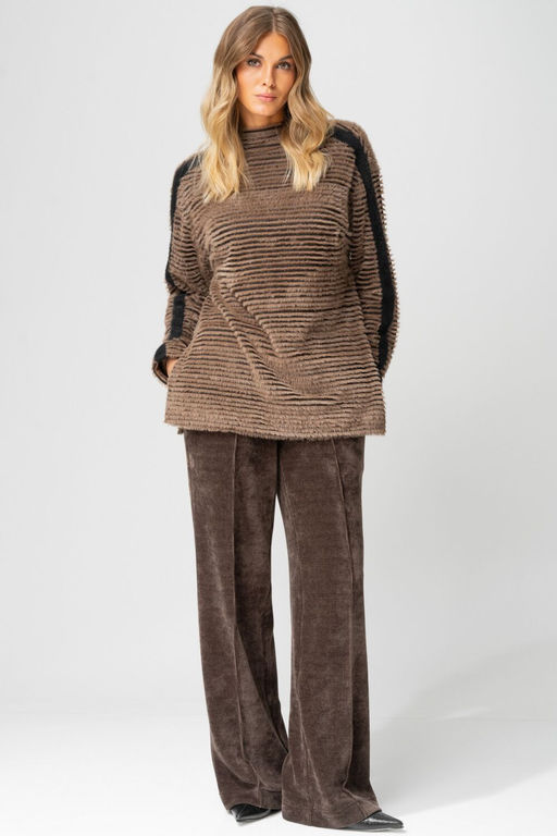 Брюки LAIKONY 693-2 капучино+ кант