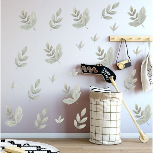 Наклейка интерьерная цветная «Светлые листочки», пластик, набор 2 листа, 30×90 см