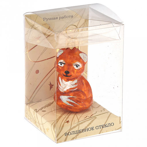 Елочная игрушка фигурка стеклянная Лисичка мини h6см, ручная художественная роспись, подарочная упаковка (Россия) - Домашняя мода фото 6