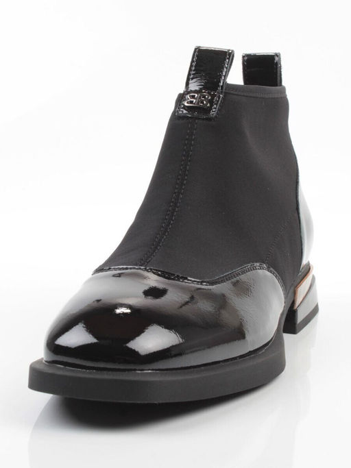 01-B44B-81AG BLACK Ботинки демисезонные женские (натуральная кожа, текстиль, байка)