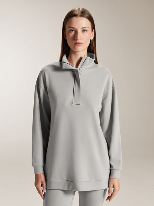 Dik Yaka Kad?n Sweatshirt Tunik
