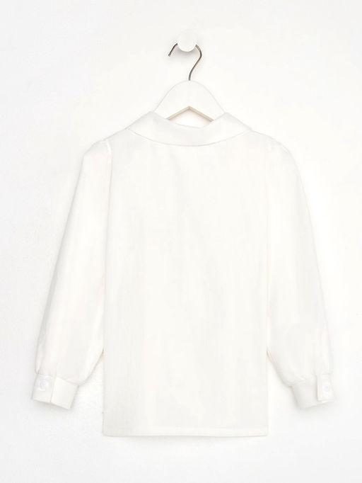 Рубашка для девочки KAFTAN с розовым бантом, белая, размер 36 (134-140 см)
