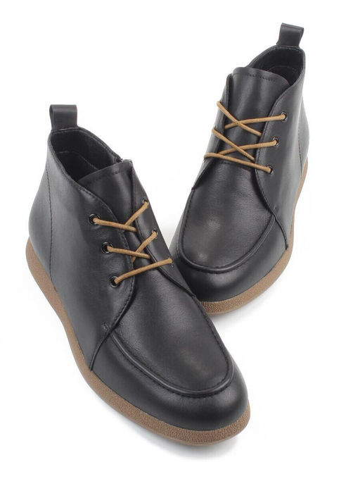 01-S77-98 BLACK Ботинки демисезонные женские (натуральная кожа, байка) - Фабричный китай фото 6