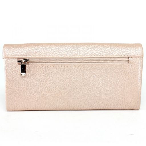 Портмоне женское Croco-ПР-806 натуральная кожа 2 отд, 5 карм, пудра металлик (234) 237112  фото 2